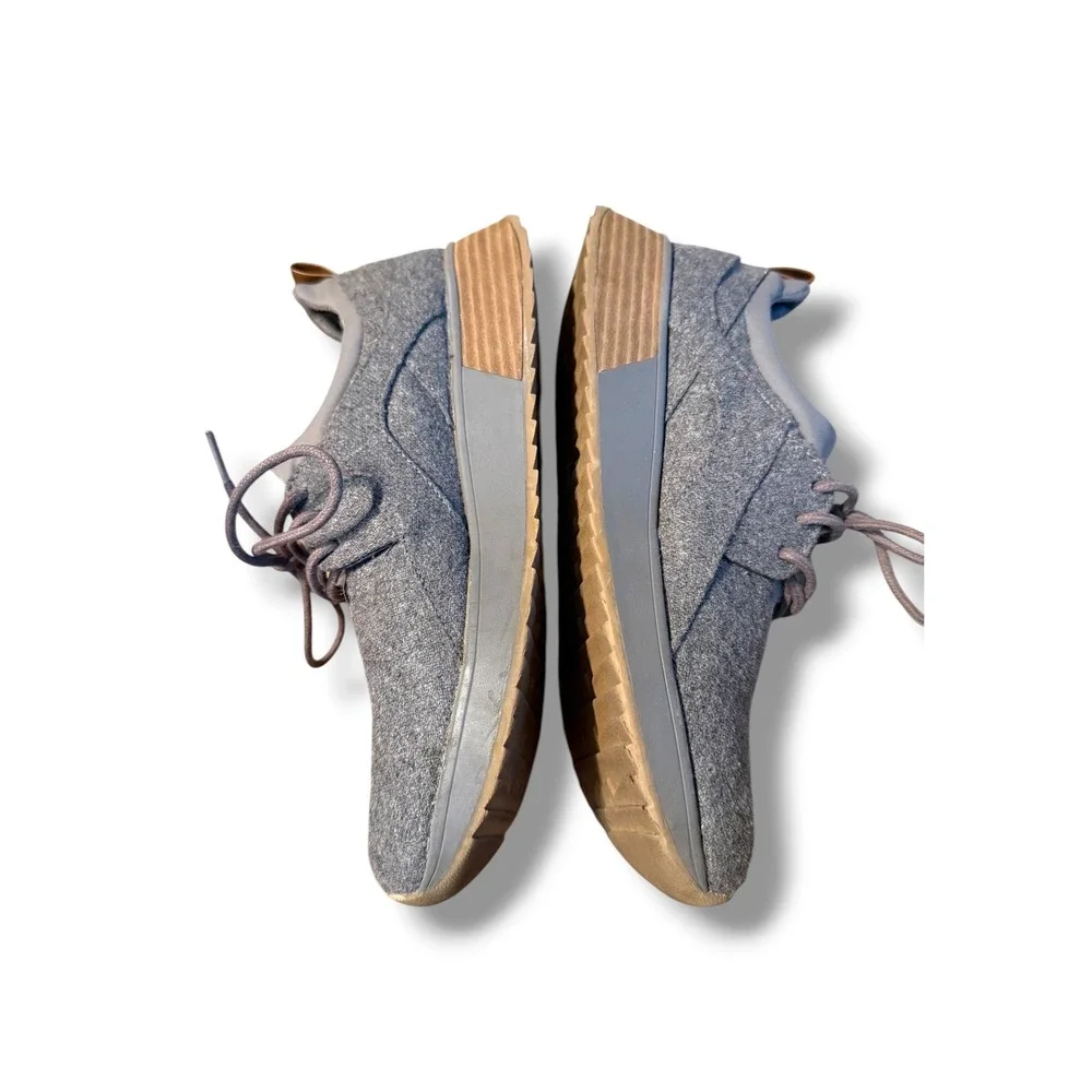 Dr. Scholl's Be Free Energy Sneakers Womens 7.5 Gray Wool Platform Wedge Comfort